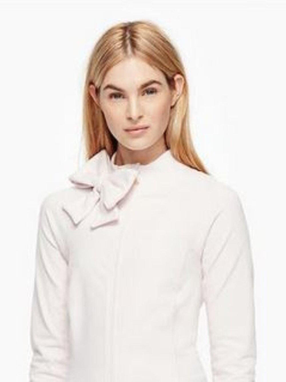 Kate Spade Beyond Yoga Blush/ pale pink full zip neck Bow jacket